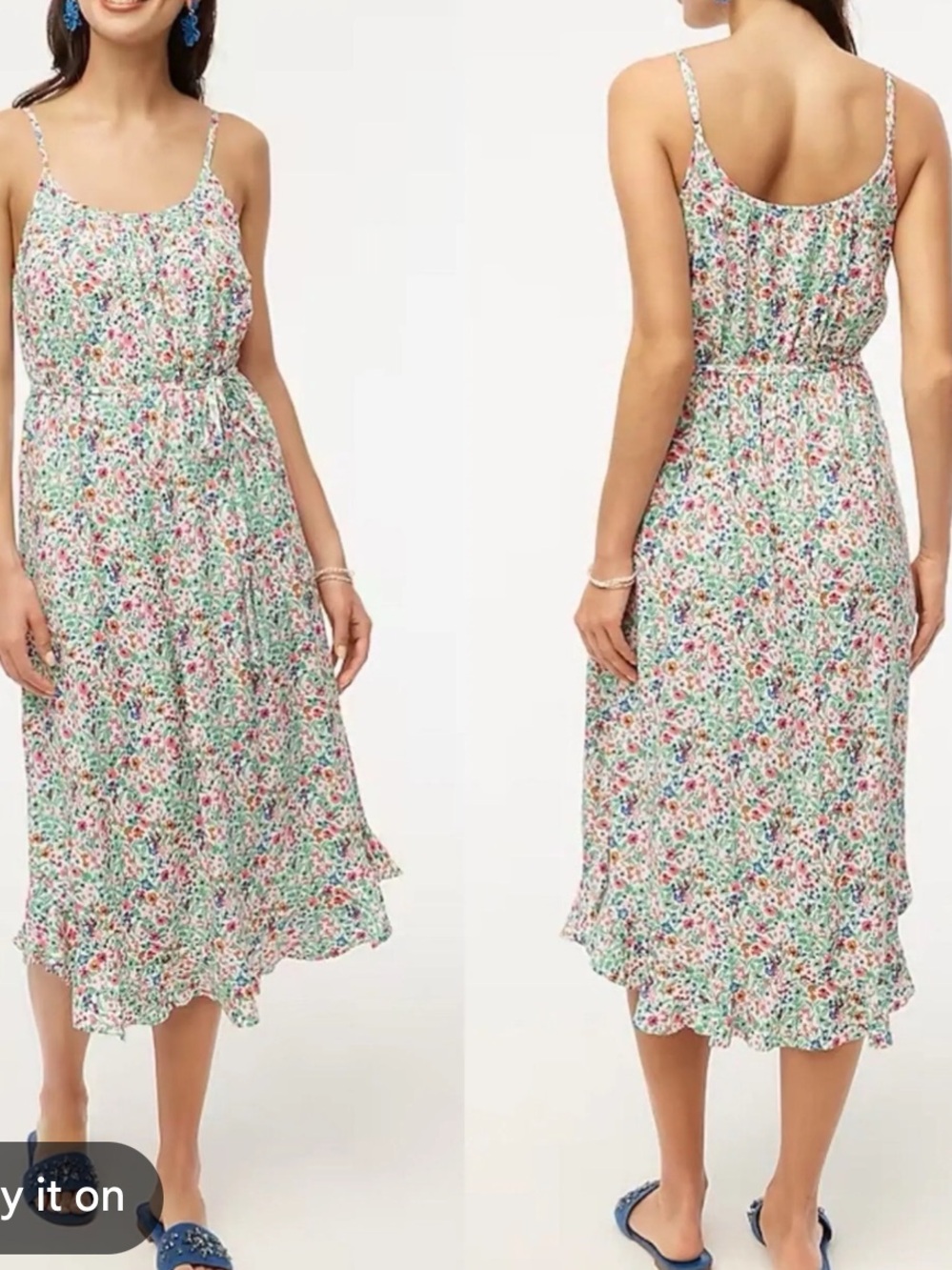 J. CREW WOMENS FLORAL MULTICOLOR MIDI DRESS 12 BI399